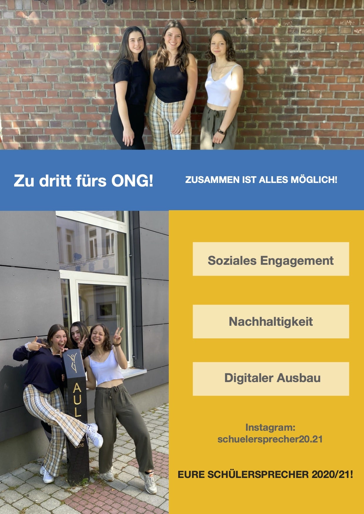 Wahlplakat Caro, Patricia & Katrin