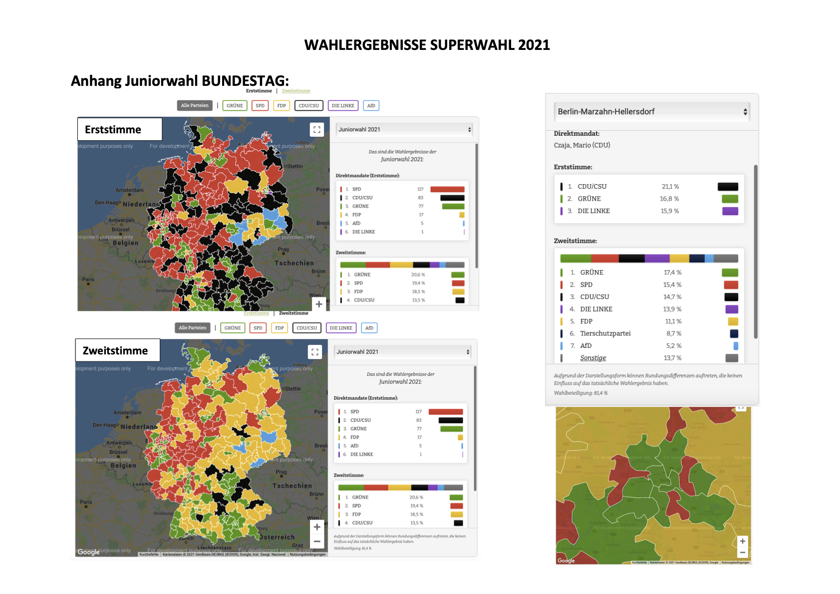 Wahlergebnisse Karte DE